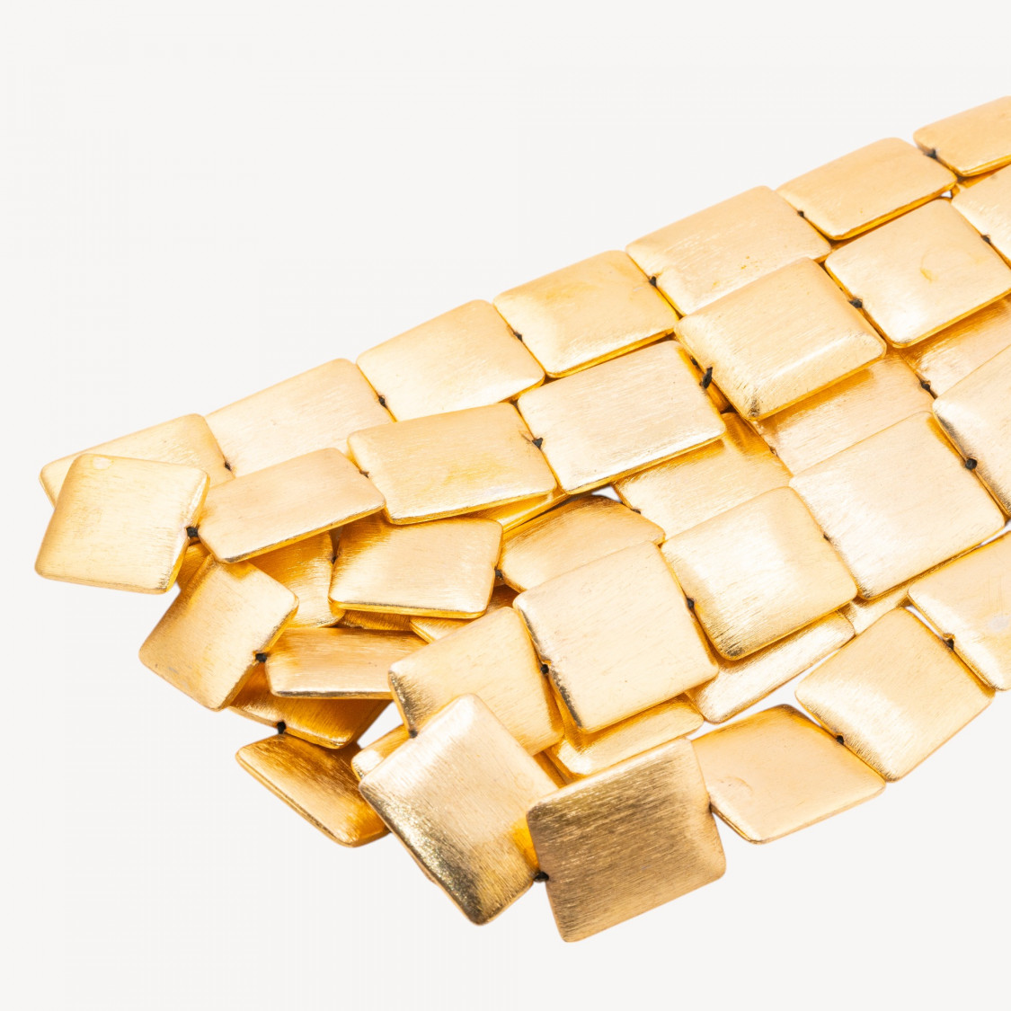 Perline Di Bronzo Spazzolato Dorato Rettangolo Smussato 23x28mm-PERLES DORÉES | Worldofjewel.com