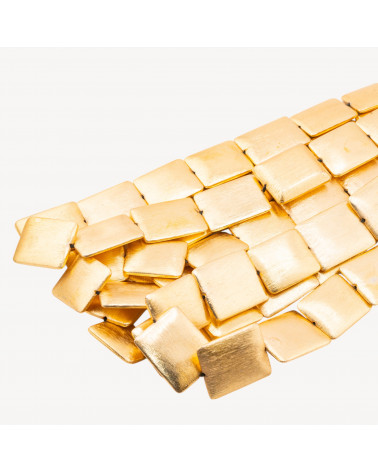 Perline Di Bronzo Spazzolato Dorato Rettangolo Smussato 23x28mm-PERLES DORÉES | Worldofjewel.com