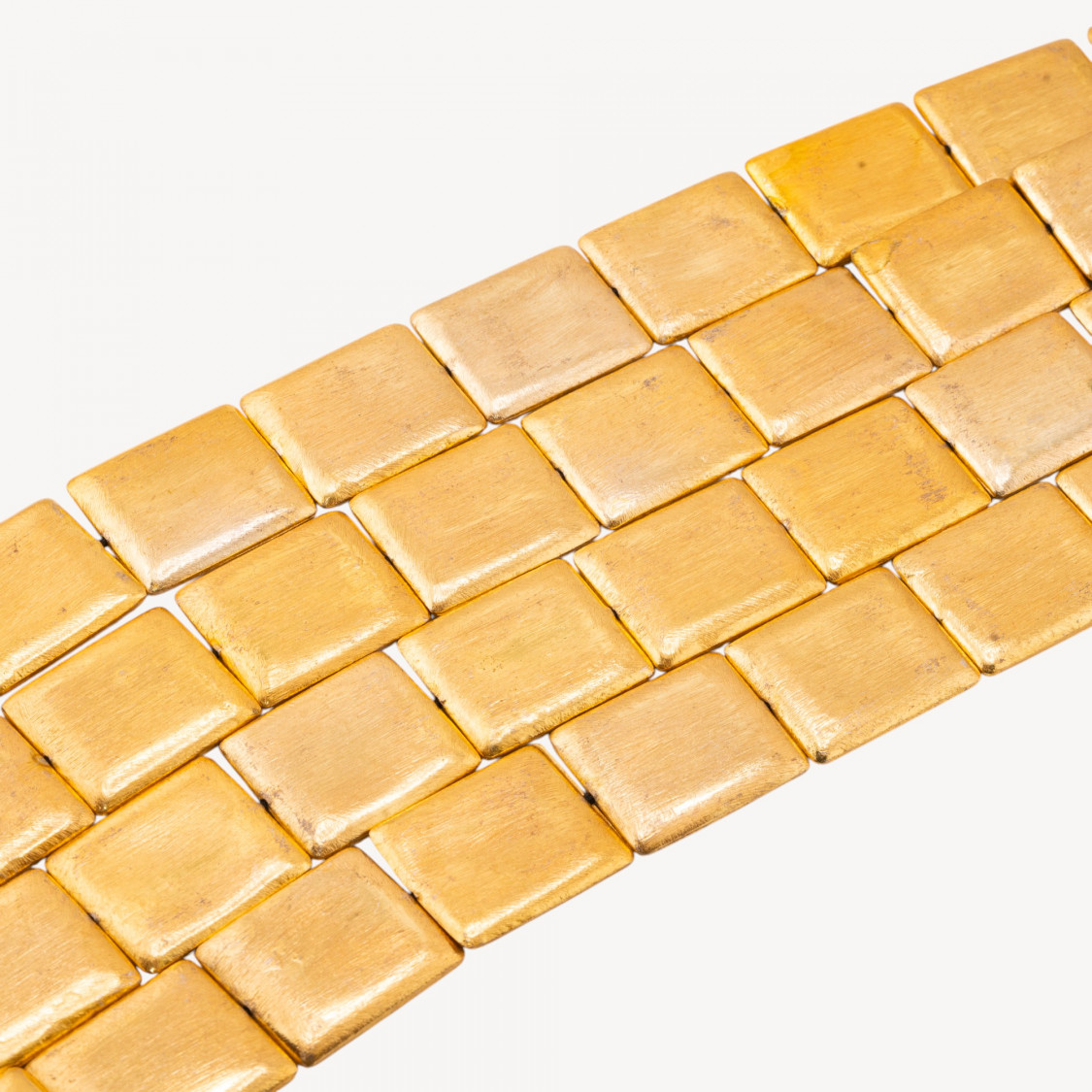 Perline Di Bronzo Spazzolato Dorato Rettangolo Smussato 24x29mm-PERLES DORÉES | Worldofjewel.com