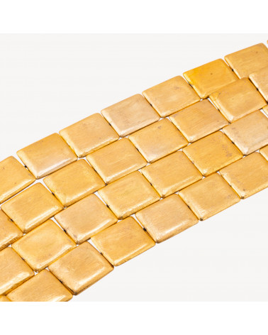 Perline Di Bronzo Spazzolato Dorato Rettangolo Smussato 24x29mm-PERLES DORÉES | Worldofjewel.com