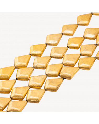 Perline Di Bronzo Spazzolato Dorato Rombo Irregolare 21x30mm-PERLINE DORATE | Worldofjewel.com