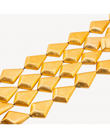 Perline Di Bronzo Spazzolato Dorato Rombo Irregolare 26x38mm-PERLES DORÉES | Worldofjewel.com