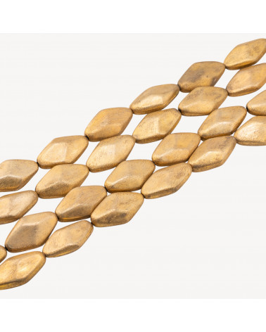 Perline Di Bronzo Spazzolato Dorato Rombo Smussato 18x33mm-PERLES DORÉES | Worldofjewel.com