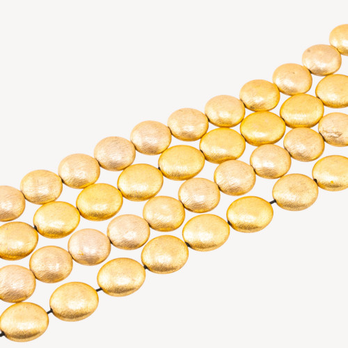 16mm Round Gold Brushed Bronze Beads