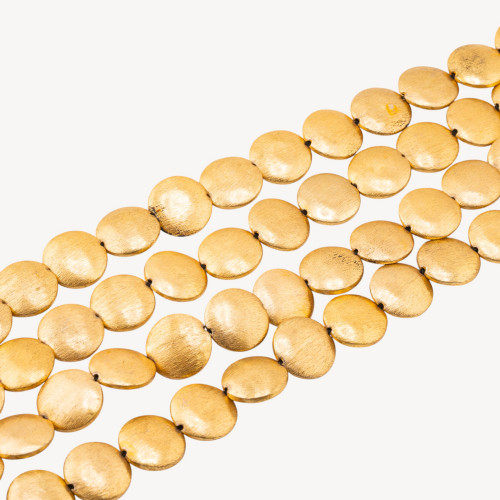 18mm Round Gold Brushed Bronze Beads