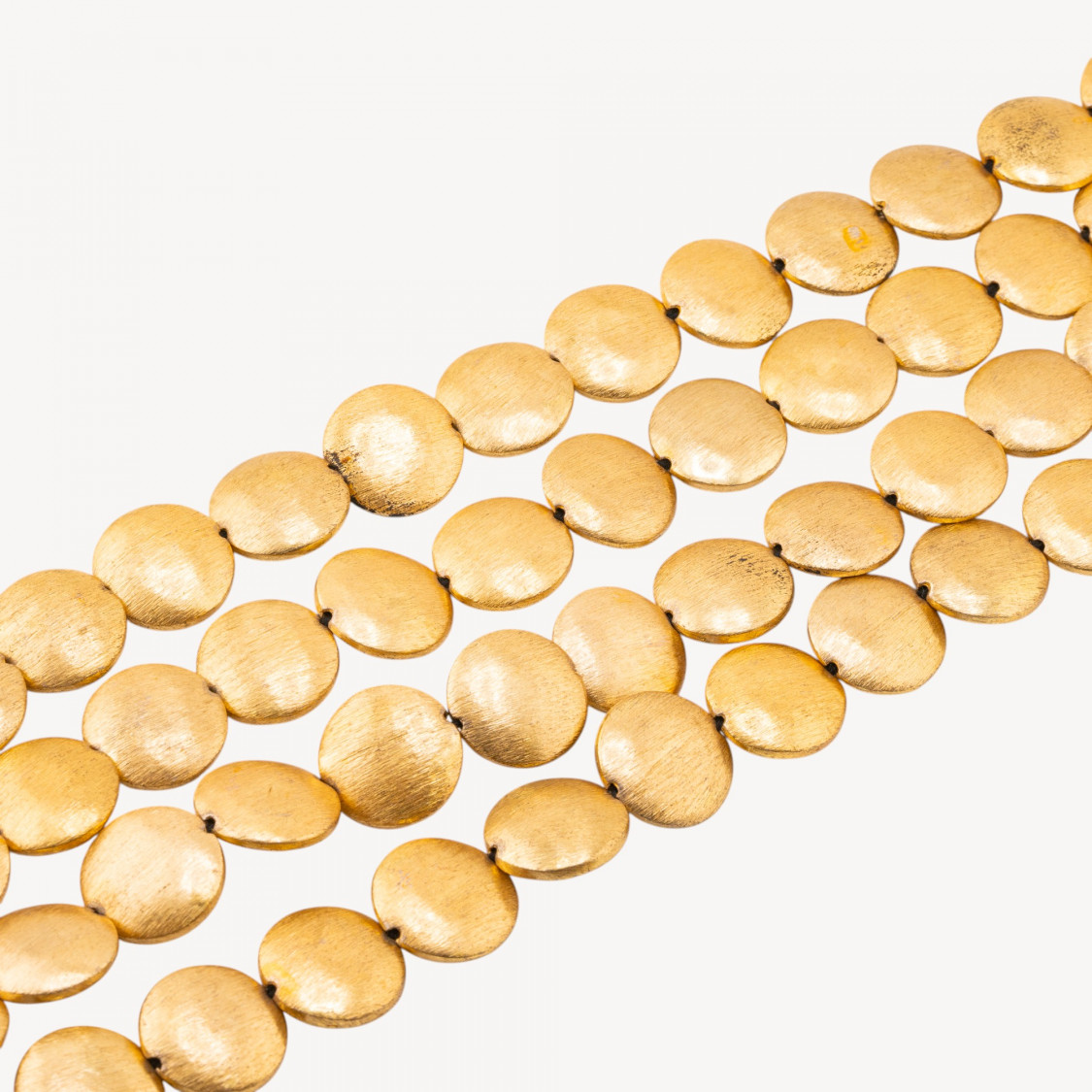 Cuentas redondas de bronce cepillado dorado de 18 mm-CUENTAS DE ORO | Worldofjewel.com