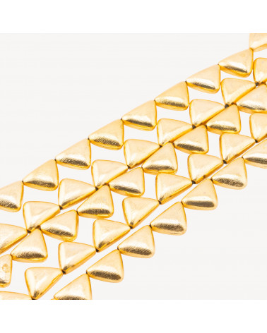Perline Di Bronzo Spazzolato Dorato Triangolo 13x17mm-PERLES DORÉES | Worldofjewel.com