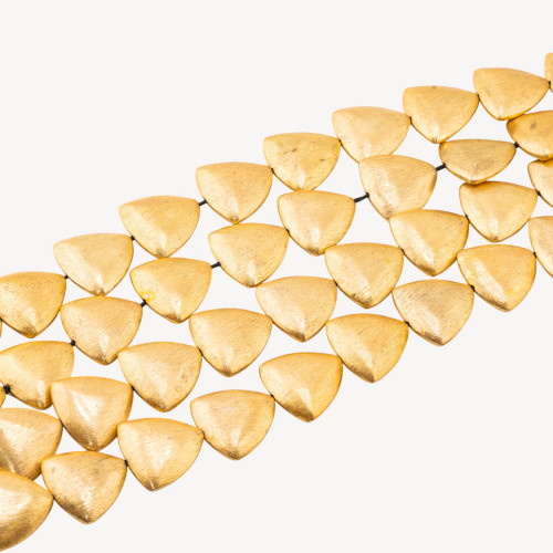 Brushed Bronze Beads Golden Triangle Round 21mm