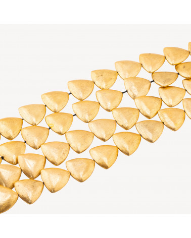 Perline Di Bronzo Spazzolato Dorato Triangolo Tondo 21mm-PERLES DORÉES | Worldofjewel.com