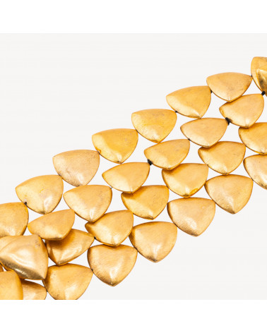 Perline Di Bronzo Spazzolato Dorato Triangolo Tondo 27mm-PERLES DORÉES | Worldofjewel.com