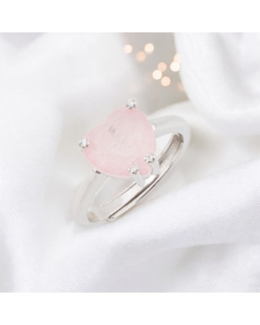 Anello Di Argento 925 Con Zirconi E Pietre Incastonate Cuore GriffeRodiato Rosa-ANELLI DI ARGENTO 925 | Worldofjewel.com