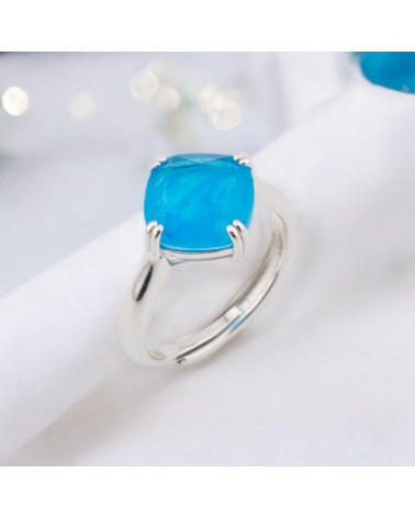 Anello Di Argento 925 Con Zirconi E Pietre Incastonate Rombo Rodiato Blu-ANELLI DI ARGENTO 925 | Worldofjewel.com