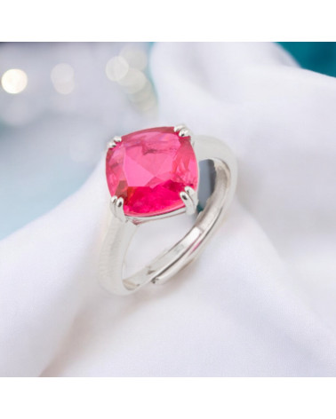 Anello Di Argento 925 Con Zirconi E Pietre Incastonate Rombo Rodiato Ruby-BAGUES EN ARGENT 925 | Worldofjewel.com