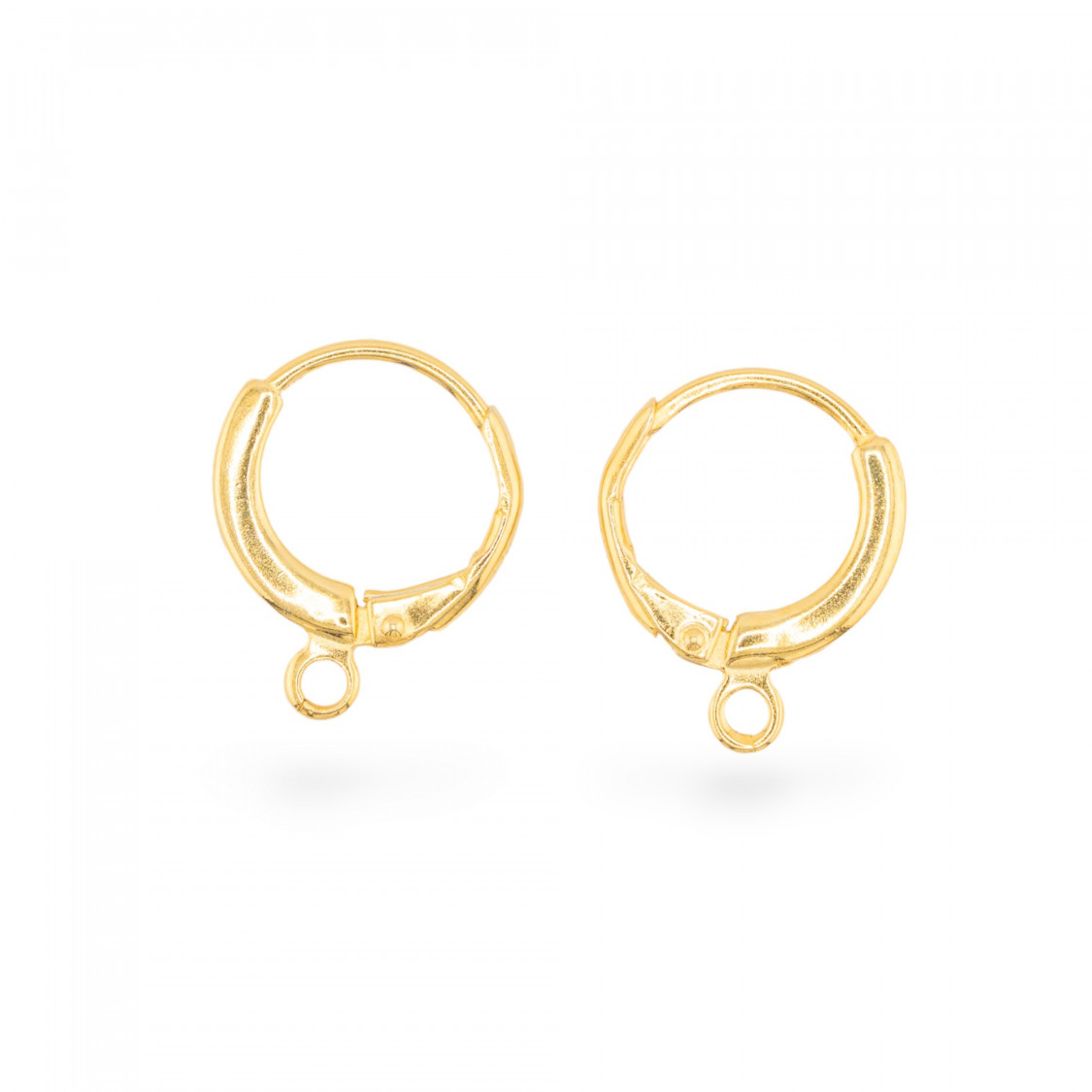 Base Per Orecchini Di Argento 925 Monachella Francese Tonda Chiusa 13,5mm 3 Paia Dorato-BASI PER ORECCHINI IN ARGENTO 925 | Worldofjewel.com