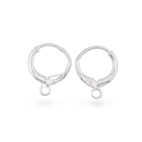 Runde Ohrringverschlüsse aus 925er Sterlingsilber, französischer Verschluss, 13,5 mm, 3 Paar, rhodiniert