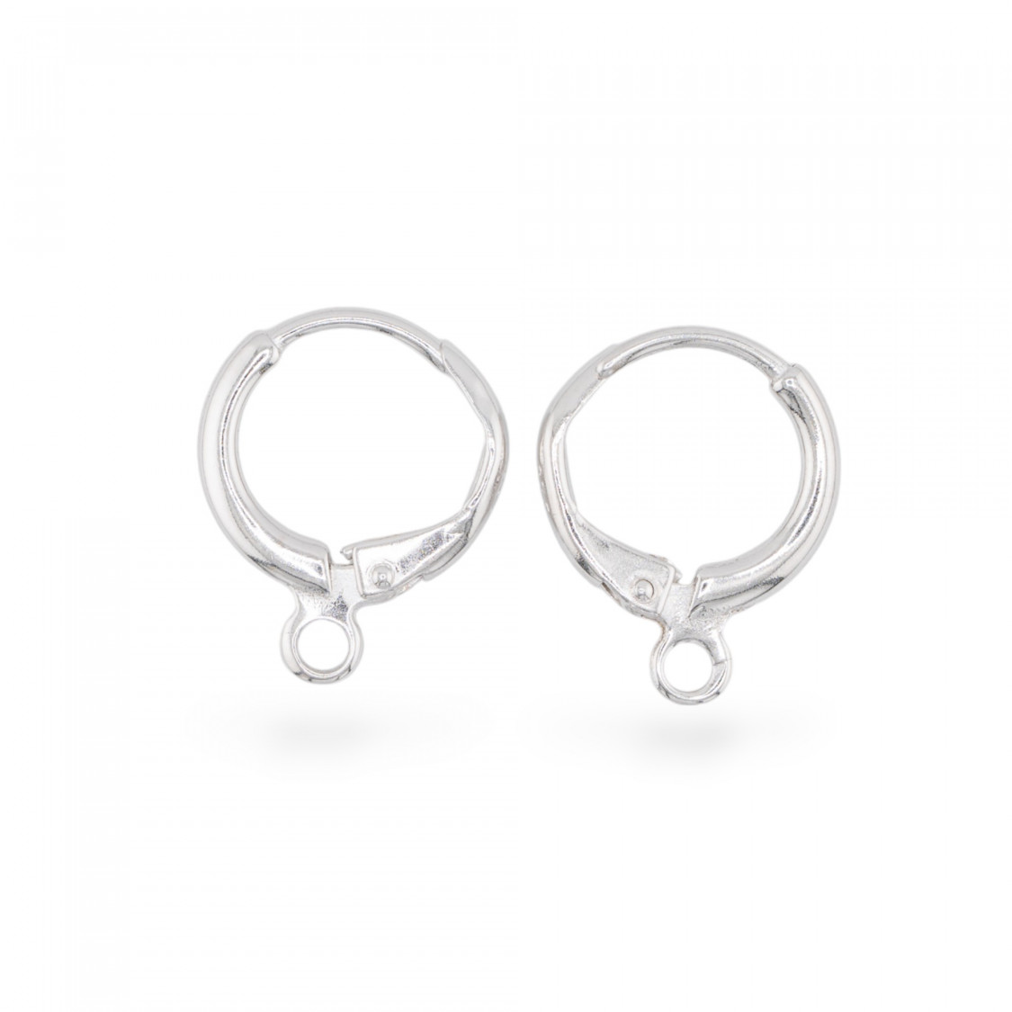 Cierres de pendientes de plata 925, redondos, franceses, cerrados, de 13,5 mm, 3 pares, chapados en rodio-BASES PARA PENDIENTES DE PLATA 925 | Worldofjewel.com