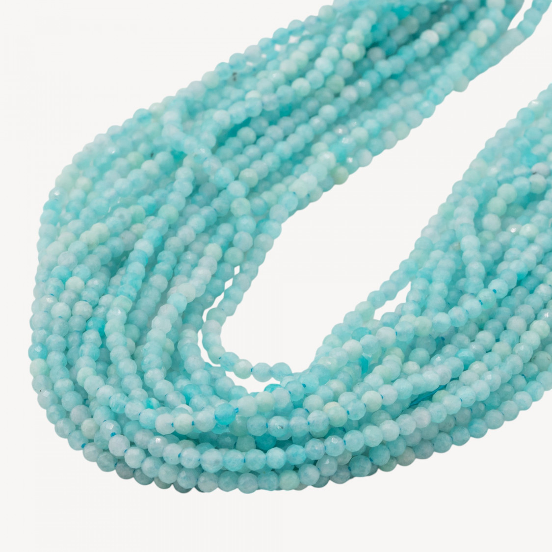 Amazzonite Perlina Tonda Sfaccettata Diamond Cut 3,0mm Prima Scelta-AMAZONITE CLASSICA | Worldofjewel.com