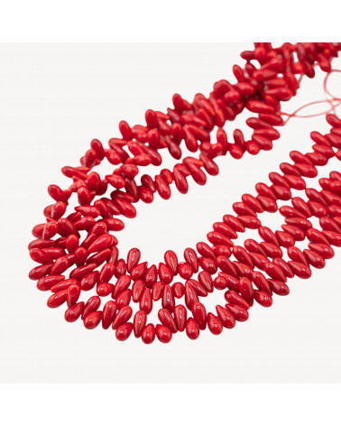 Corallo Bamboo Rosso Gocce Foro Laterale 10x5mm-BAMBUSKORALLE | Worldofjewel.com