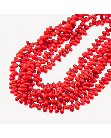 Corallo Bamboo Rosso Gocce Foro Laterale 7x4mm-CORALLO BAMBOO | Worldofjewel.com