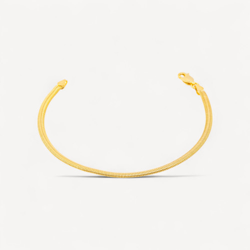 Schlangenarmband aus 925er Sterlingsilber, 3 mm breit, vergoldet, 17,5 cm lang, 1 Stück