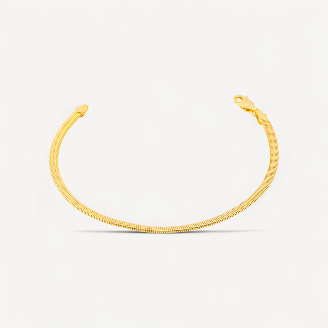 Bracciale Di Argento 925 Snake 3mm Dorato 17,5cm 1pz-SILVER 925 | Worldofjewel.com