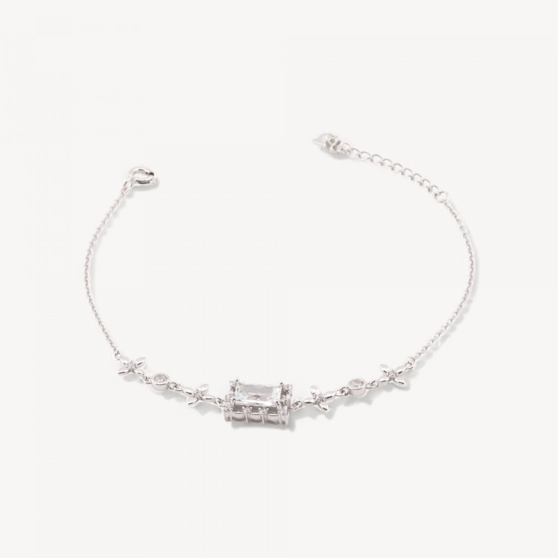 Bracciale In Argento 925 Con Zirconi Croci e Punto Luce Rettangolo MOD1547 Rodiato-BRACCIALI DI ARGENTO 925 | Worldofjewel.com