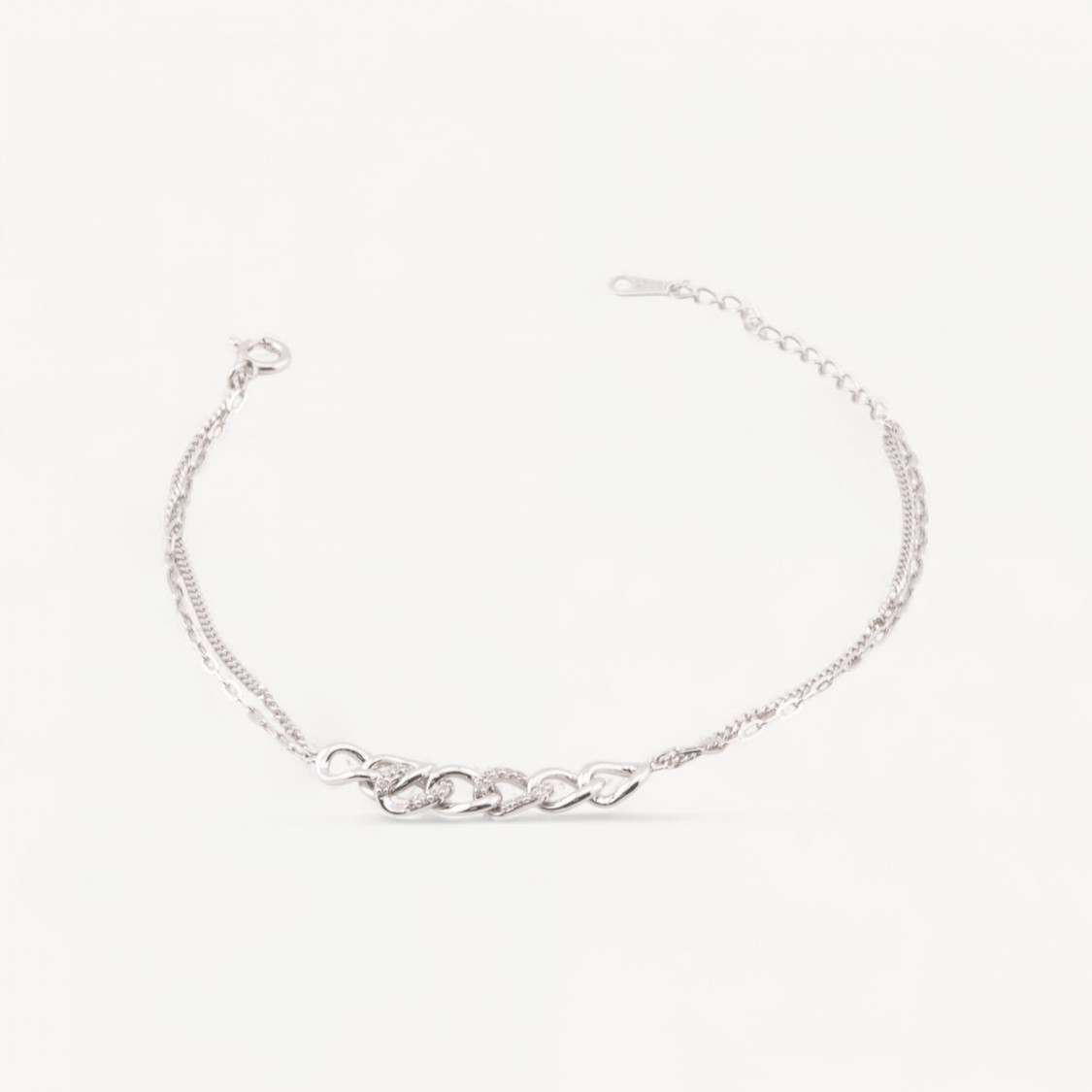 Pulsera de Plata 925 con Malla de Circonitas MOD1540-PLATA 925 | Worldofjewel.com