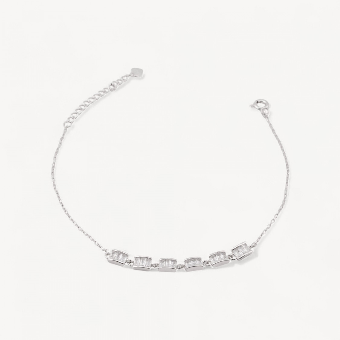 Bracelet en argent 925 avec zircone MOD1563 plaqué rhodium-ARGENT 925 | Worldofjewel.com