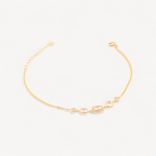 925 Silver Bracelet with Multi-Point Zirconia Light MOD1544 Gold