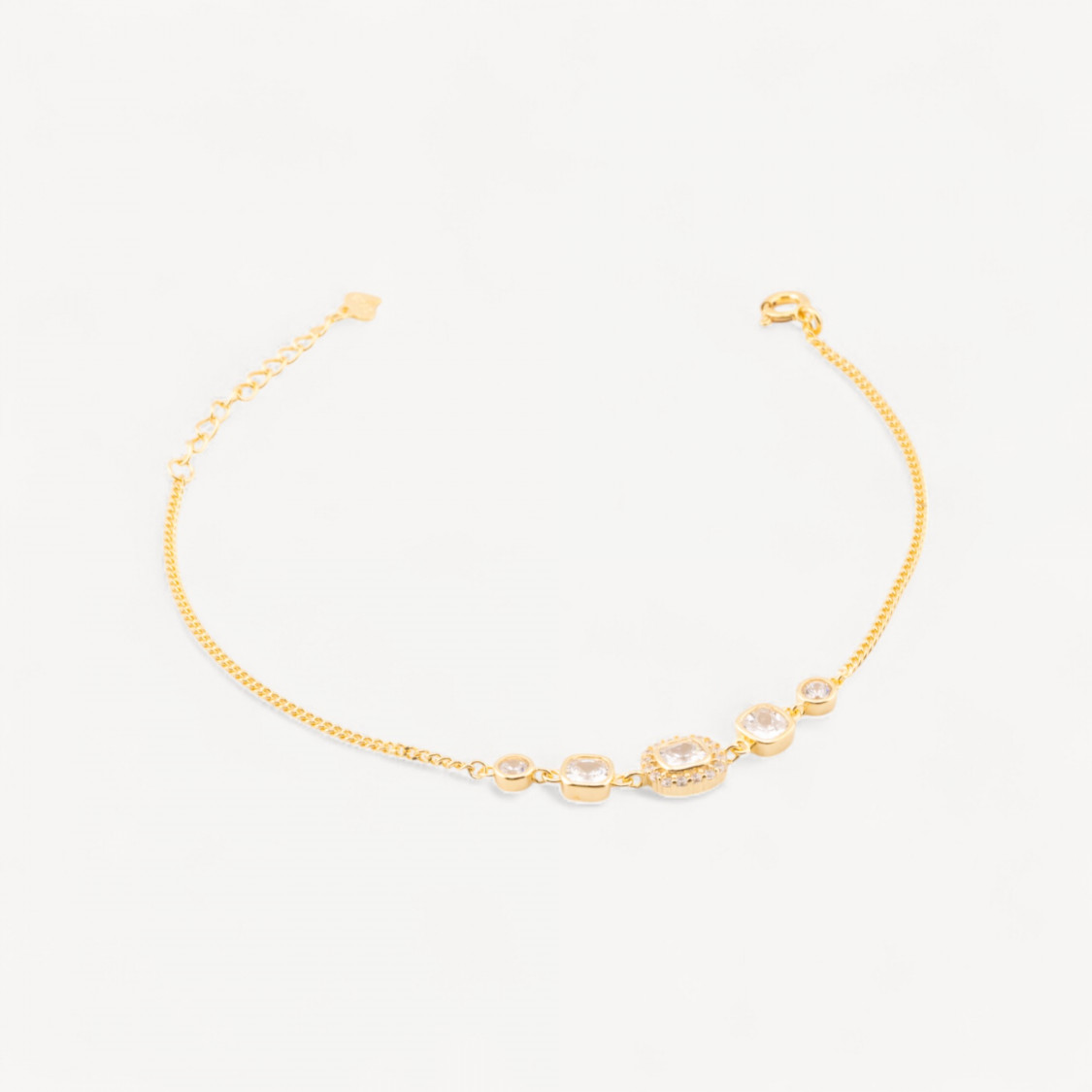 Bracciale In Argento 925 Con Zirconi Multi Punti Luce MOD1544 Dorato-BRACCIALI DI ARGENTO 925 | Worldofjewel.com