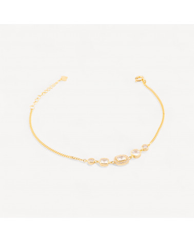 Bracciale In Argento 925 Con Zirconi Multi Punti Luce MOD1544 Dorato-BRACCIALI DI ARGENTO 925 | Worldofjewel.com