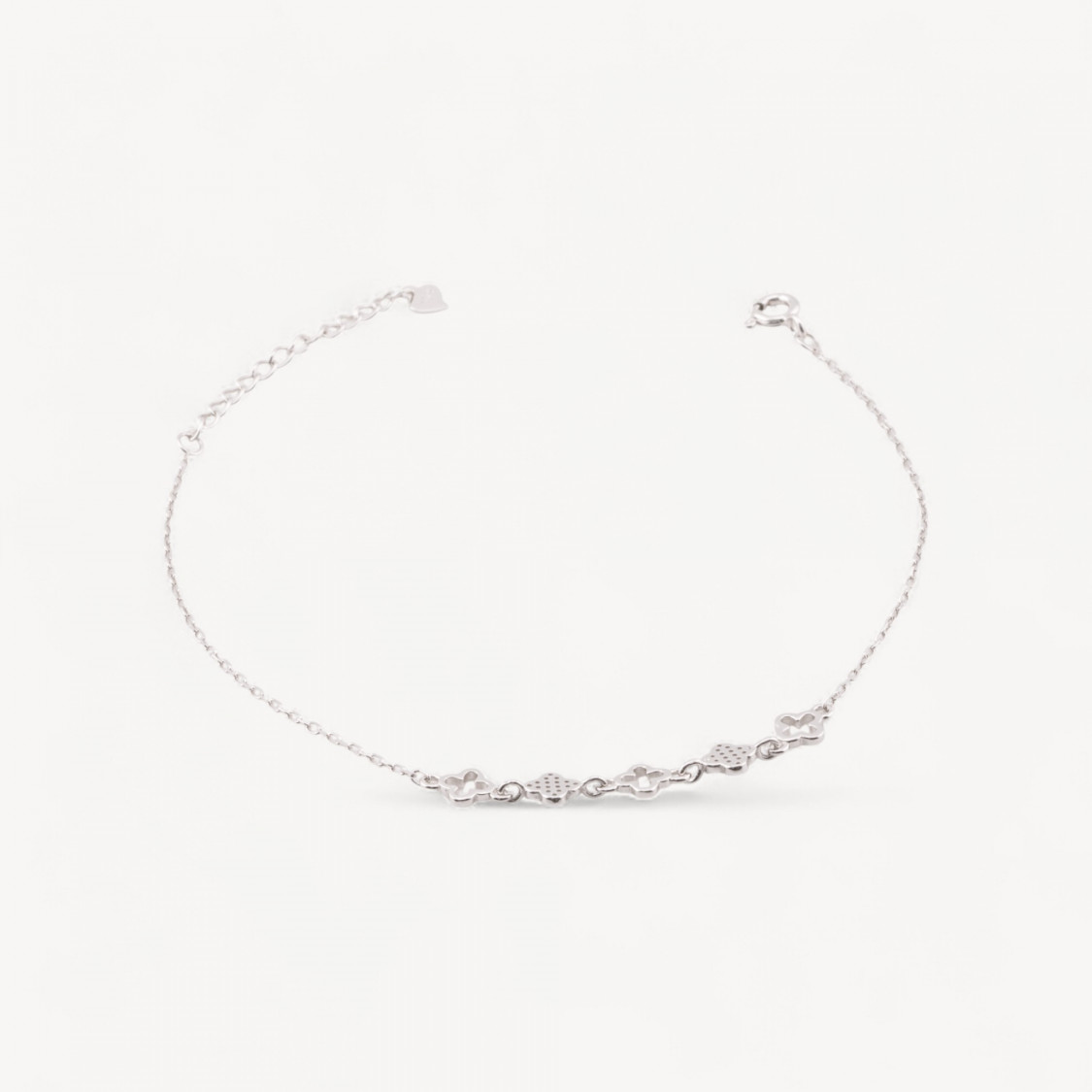 925er Silberarmband mit vierblättrigem Kleeblatt-Zirkonia MOD1565-SILBER 925 | Worldofjewel.com