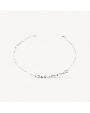 Bracciale In Argento 925 Con Zirconi Quadrifogli MOD1565-BRACCIALI DI ARGENTO 925 | Worldofjewel.com