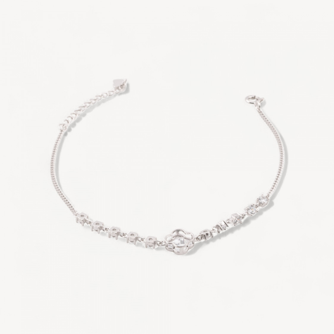 925 Silver Bracelet with Four-Leaf Clover Zirconia MOD1541-SILVER 925 | Worldofjewel.com