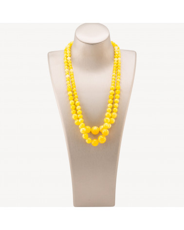 Collana Di Pietre Dure a Gradazione 6-14mm 2pz Giada Gialla-COLLIER PIERRES DURES | Worldofjewel.com