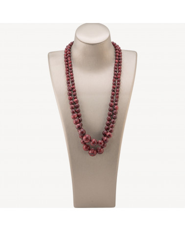 Collana Di Pietre Dure a Gradazione 6-14mm 2pz Giada Rossa-COLLIER PIERRES DURES | Worldofjewel.com