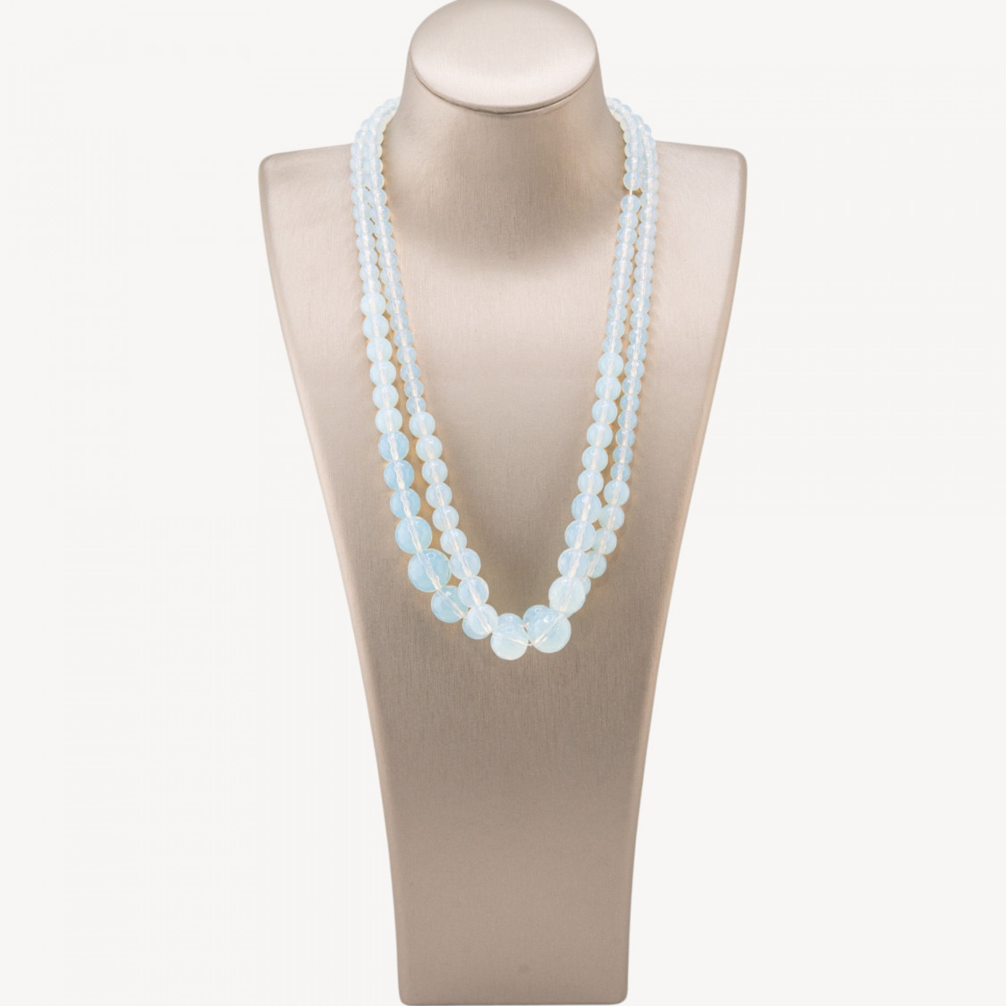 Collier de 2 pièces en opale synthétique, pierres semi-précieuses dégradées de 6 à 14 mm-COLLIER PIERRES DURES | Worldofjewel.com