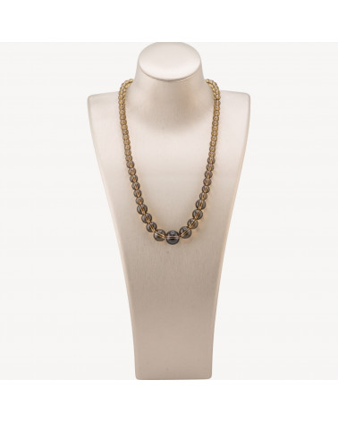 Collana Di Pietre Dure a Gradazione 6-14mm Cristallo Fume'-COLLIER PIERRES DURES | Worldofjewel.com