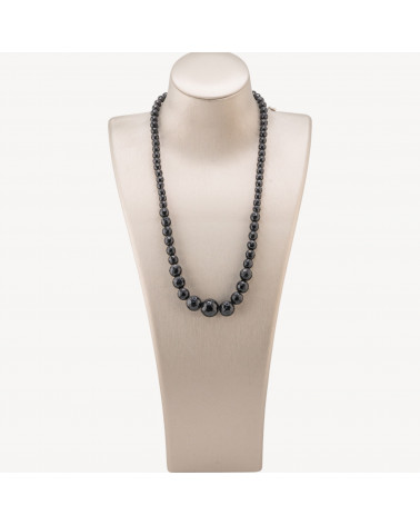 Collana Di Pietre Dure a Gradazione 6-14mm Cristallo Nero-COLLIER PIERRES DURES | Worldofjewel.com