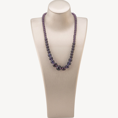 Collar de piedras preciosas con degradado de cristal morado de 6-14 mm