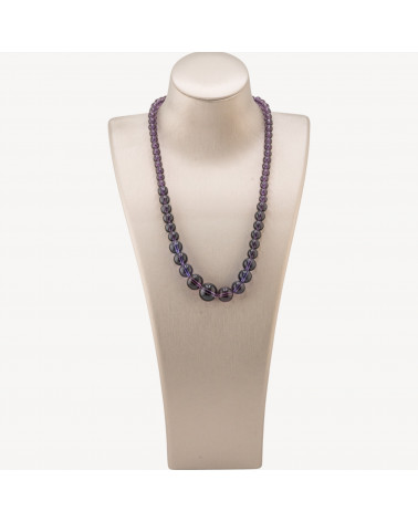 Collana Di Pietre Dure a Gradazione 6-14mm Cristallo Viola-COLLIER PIERRES DURES | Worldofjewel.com