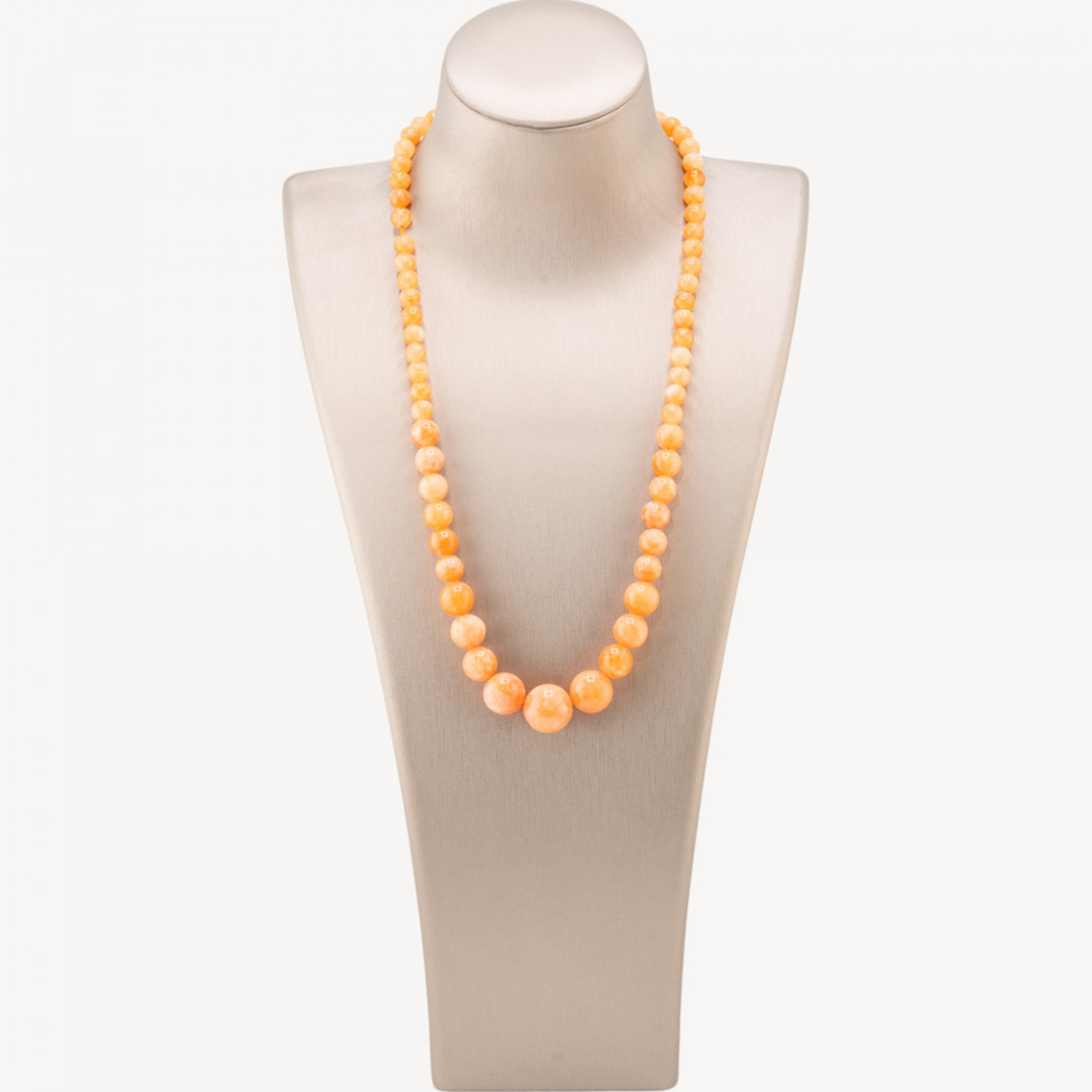 Collar de piedras preciosas de jade naranja con gradación de 6-14 mm-COLLAR PIEDRAS DURAS | Worldofjewel.com
