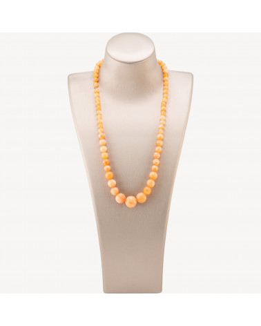 Collana Di Pietre Dure a Gradazione 6-14mm Giada Arancio-COLLIER PIERRES DURES | Worldofjewel.com