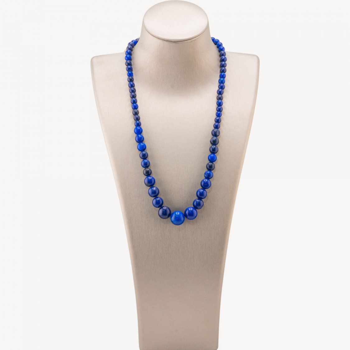 Collana Di Pietre Dure a Gradazione 6-14mm Giada Blu-COLLIER PIERRES DURES | Worldofjewel.com