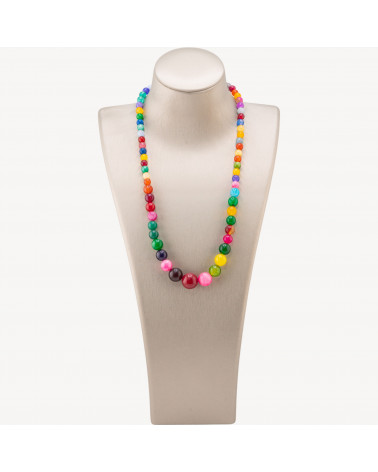 Collana Di Pietre Dure a Gradazione 6-14mm Giada Multicolor-COLLIER PIERRES DURES | Worldofjewel.com