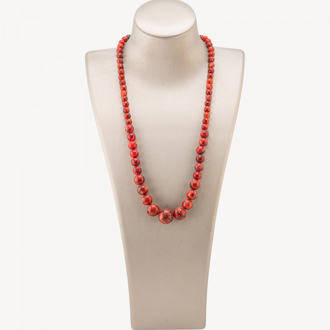 Collar de piedras preciosas con gradación de jade rojo de 6-14 mm-COLLAR PIEDRAS DURAS | Worldofjewel.com