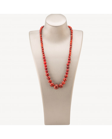 Collana Di Pietre Dure a Gradazione 6-14mm Giada Rossa-COLLIER PIERRES DURES | Worldofjewel.com