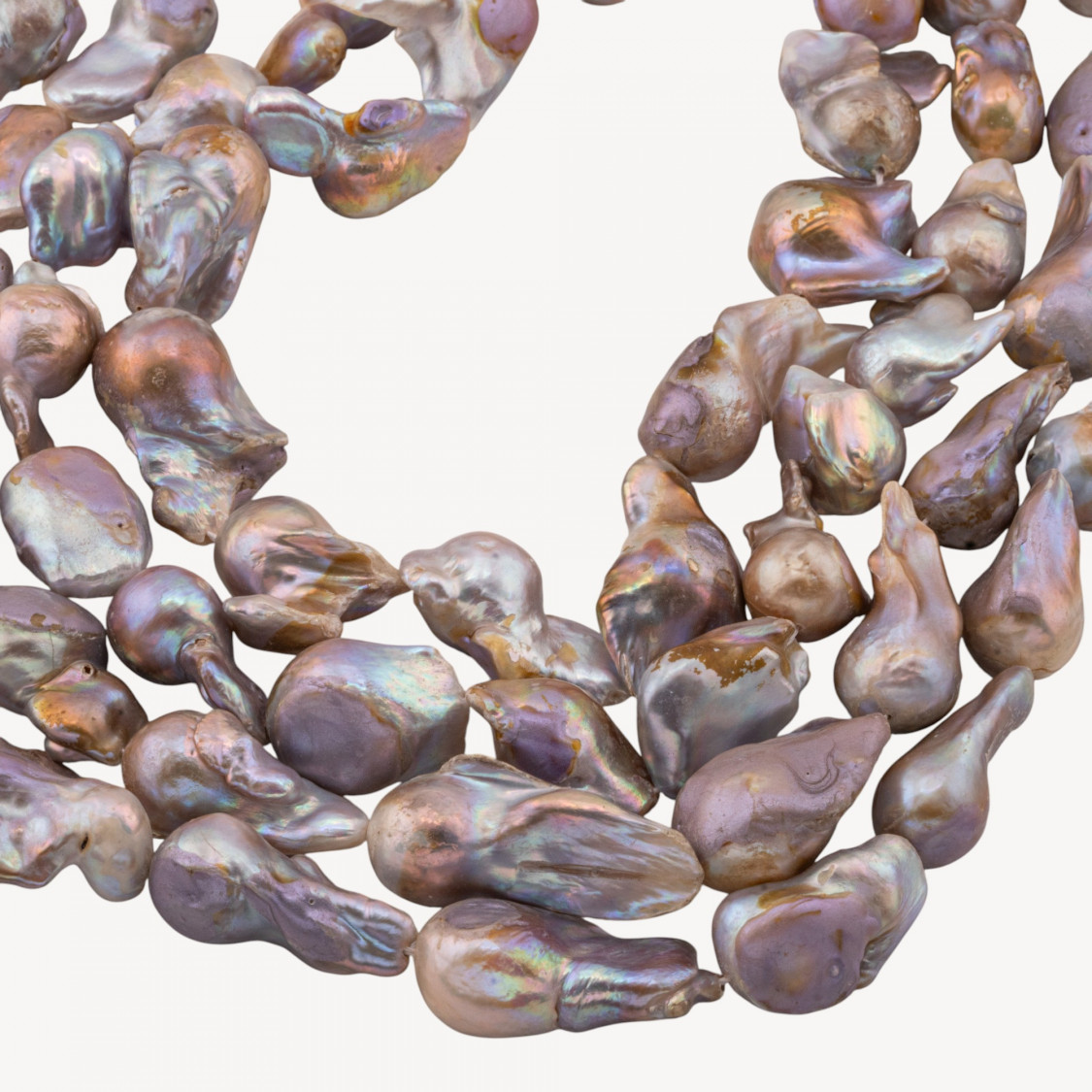 Perlas de río barrocas planas Línea económica Bronce Lila MOD2176A-LÍNEA ECONÓMICA DE PERLAS DE RÍO BARROCAS | Worldofjewel.com