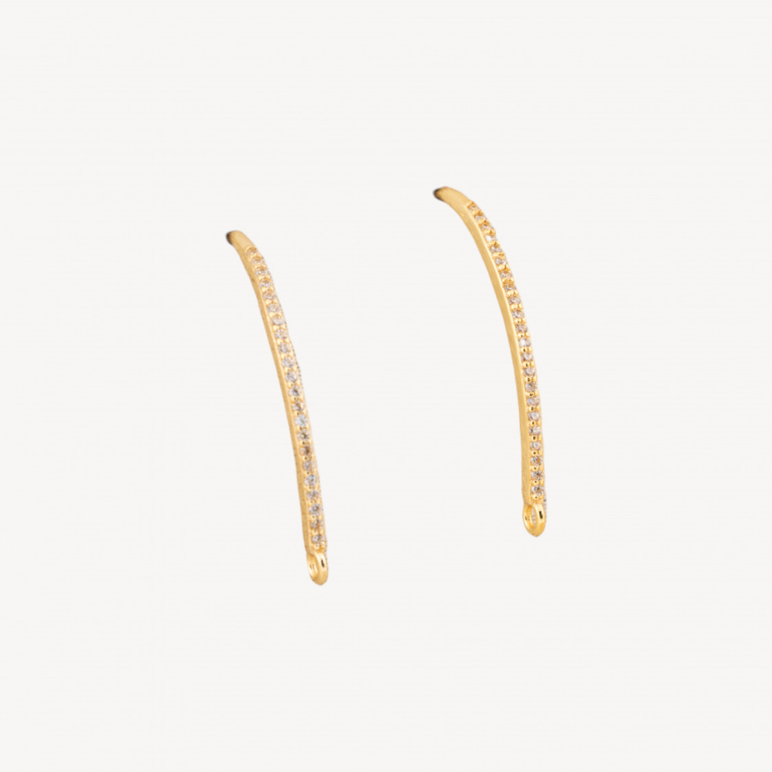 925 Silver Earring Backs with Zirconia 1.5x29mm 3 Pairs Gold Plated-925 SILVER EARRING BASES | Worldofjewel.com