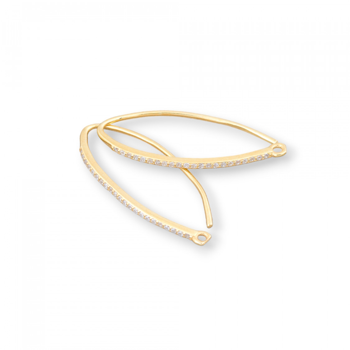 Base Per Orecchini Di Argento 925 Con Zirconi Monachella 1,5x29mm 3 Paia Dorato-Βάσεις για σκουλαρίκια από ασήμι 925 | Worldofjewel.com
